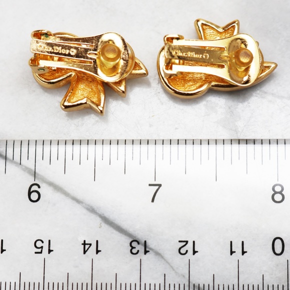 Vintage Christian Dior Crystal Encrusted Earrings - Picture 14 of 16